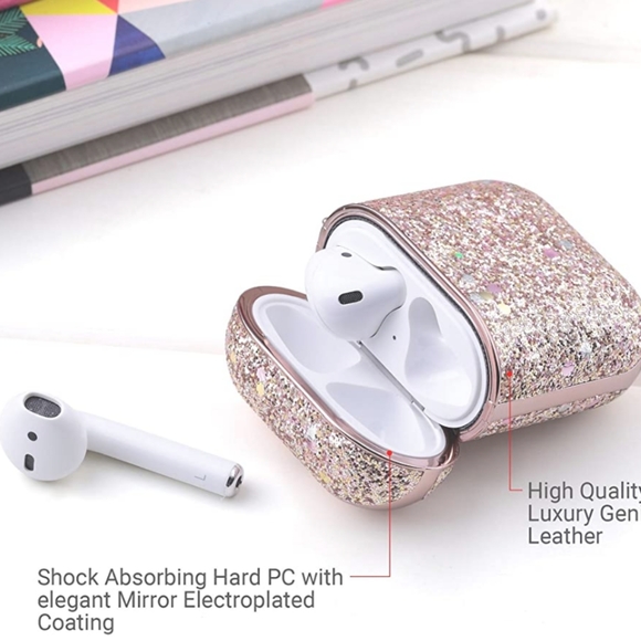 Pink Glitter Shockproof Protective AirPod Case - Picture 3 of 6